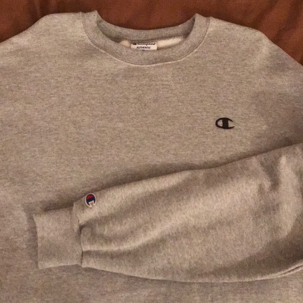 Gray champion crew neck